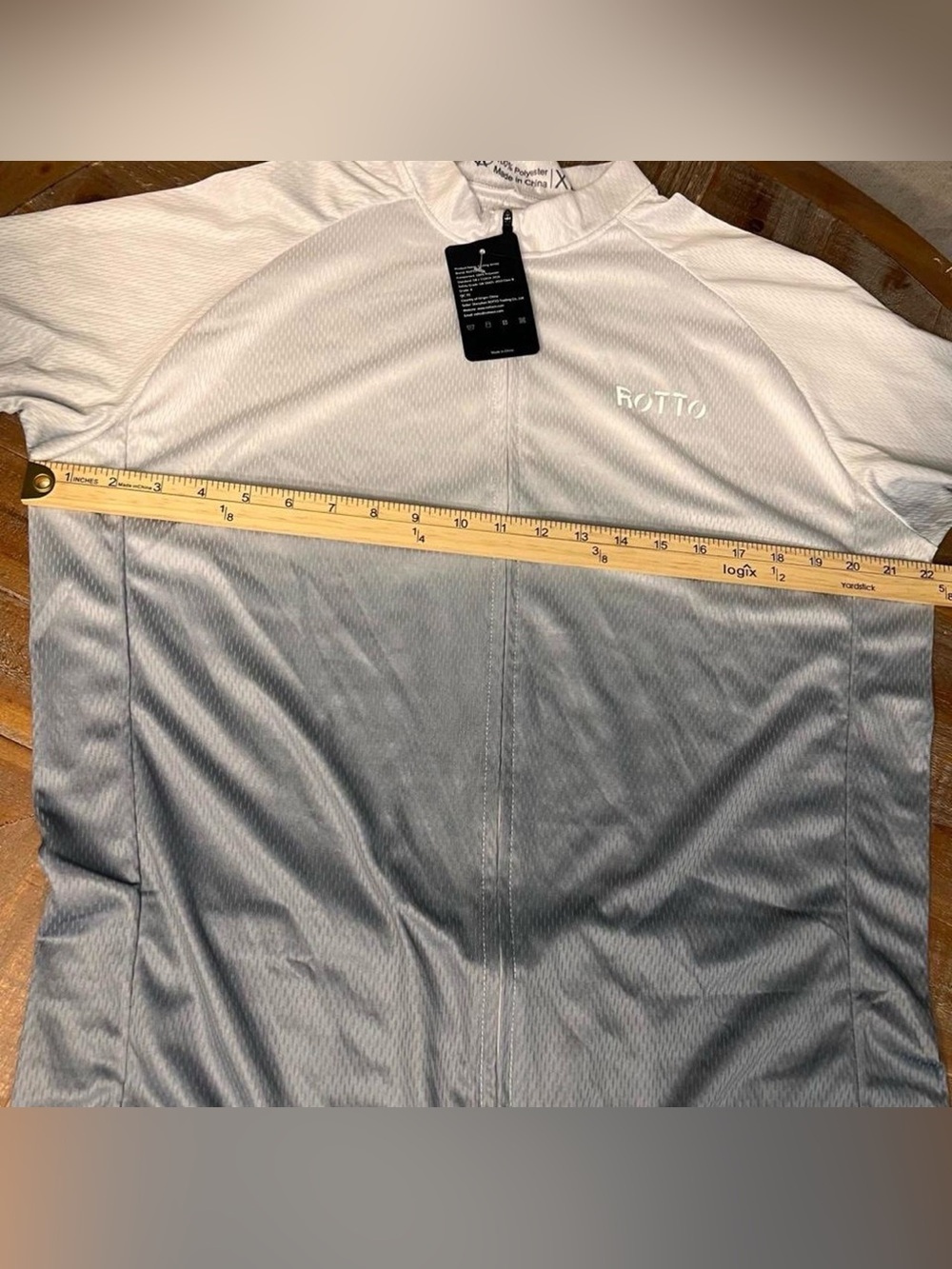 ROTTO Cycling Jersey NWT Gray Ombre Full Zip Bike Shirt XL - Picture 5 of 8